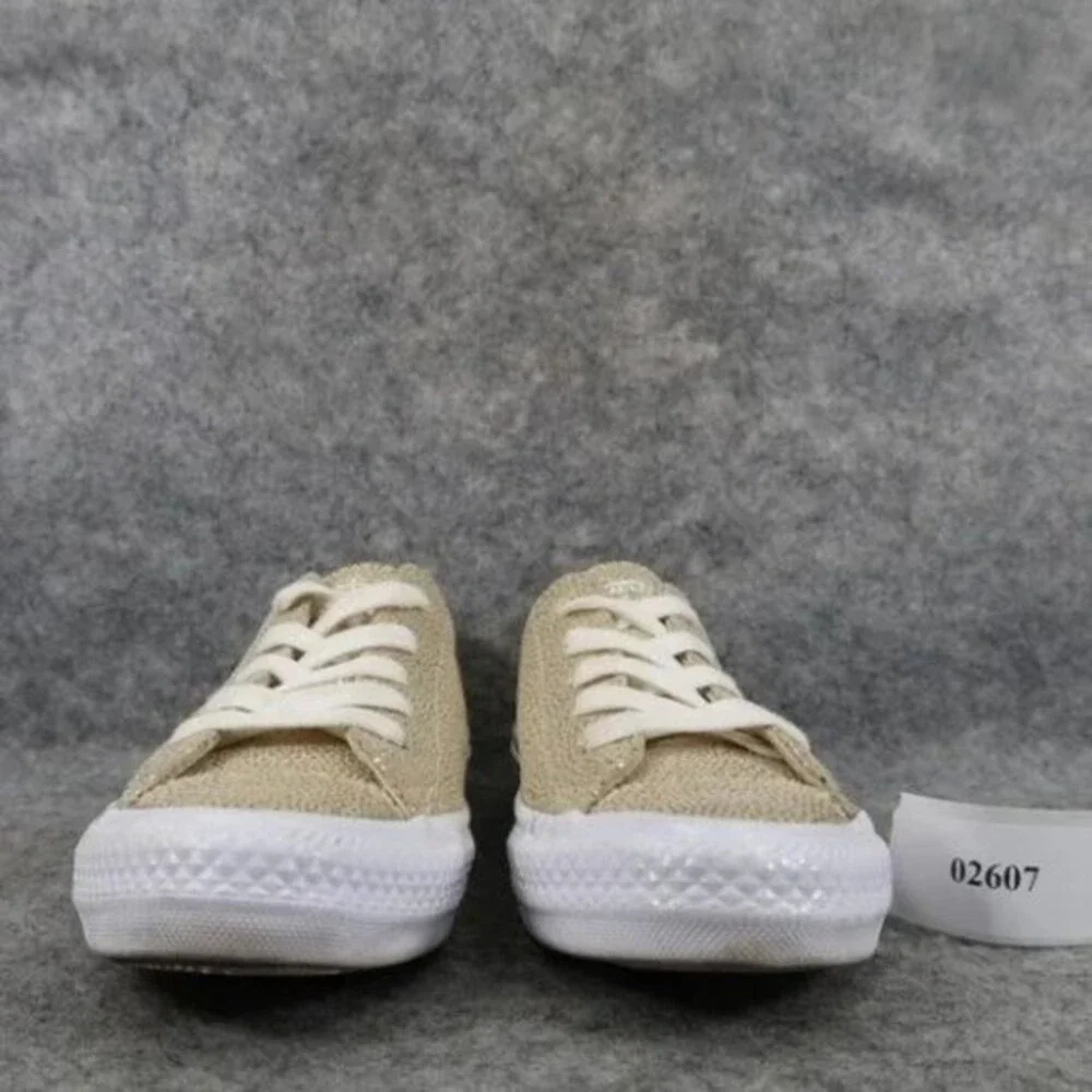 Converse All Star Sneakers Womens 5.5 Metallic Textured‎ Leather Cap Toe Lace Up - Picture 4 of 9